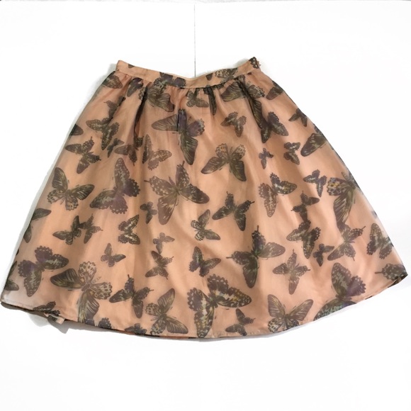 CeCe Dresses & Skirts - CeCe Peach Butterfly Print Full Skirt 6